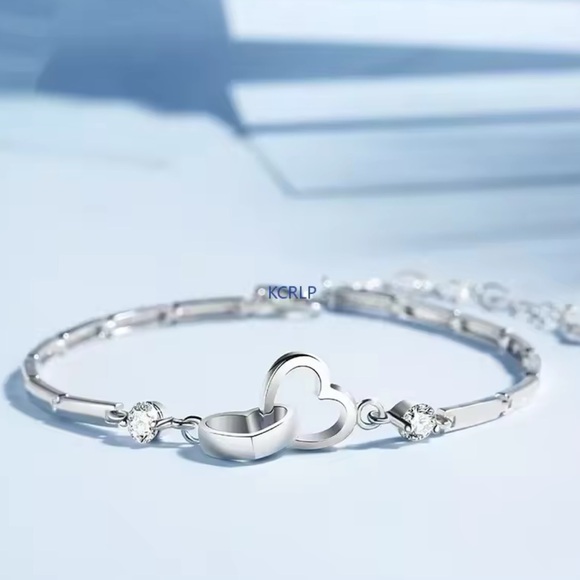 Jewelry - Sterling Silver Heart Cubic Zirconia Bracelet